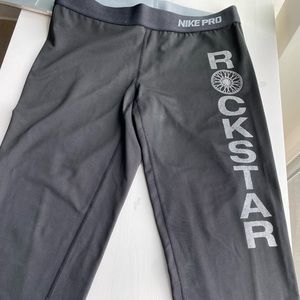 NIKE PRO DRI FIT BLACK CROP LEGGINGS X SOUL SZ M